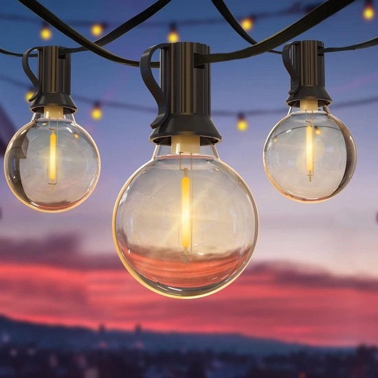 Cavo di Illuminazione Esterno 15m G40 LED Lampada Esterna Impermeabile IP44 per Giardino Terrazza Festa Natale Matrimonio