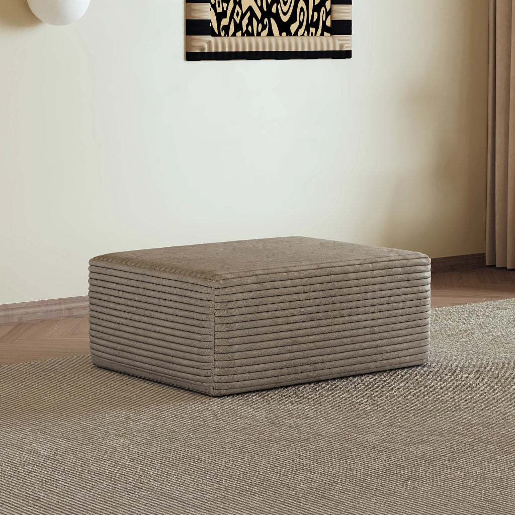 Poltrona pouf modulare in tessuto a coste con seduta confortevole in camel 100×21.5×21.5 cm