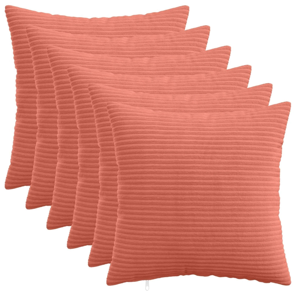 Federa 6 pcs HEERLEN Rosso Arancio 35 x 35 cm corduroy 908082