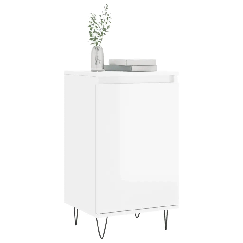 Credenze 2 pz Bianco Lucido 40x35x70 cm in Legno Multistrato 831057