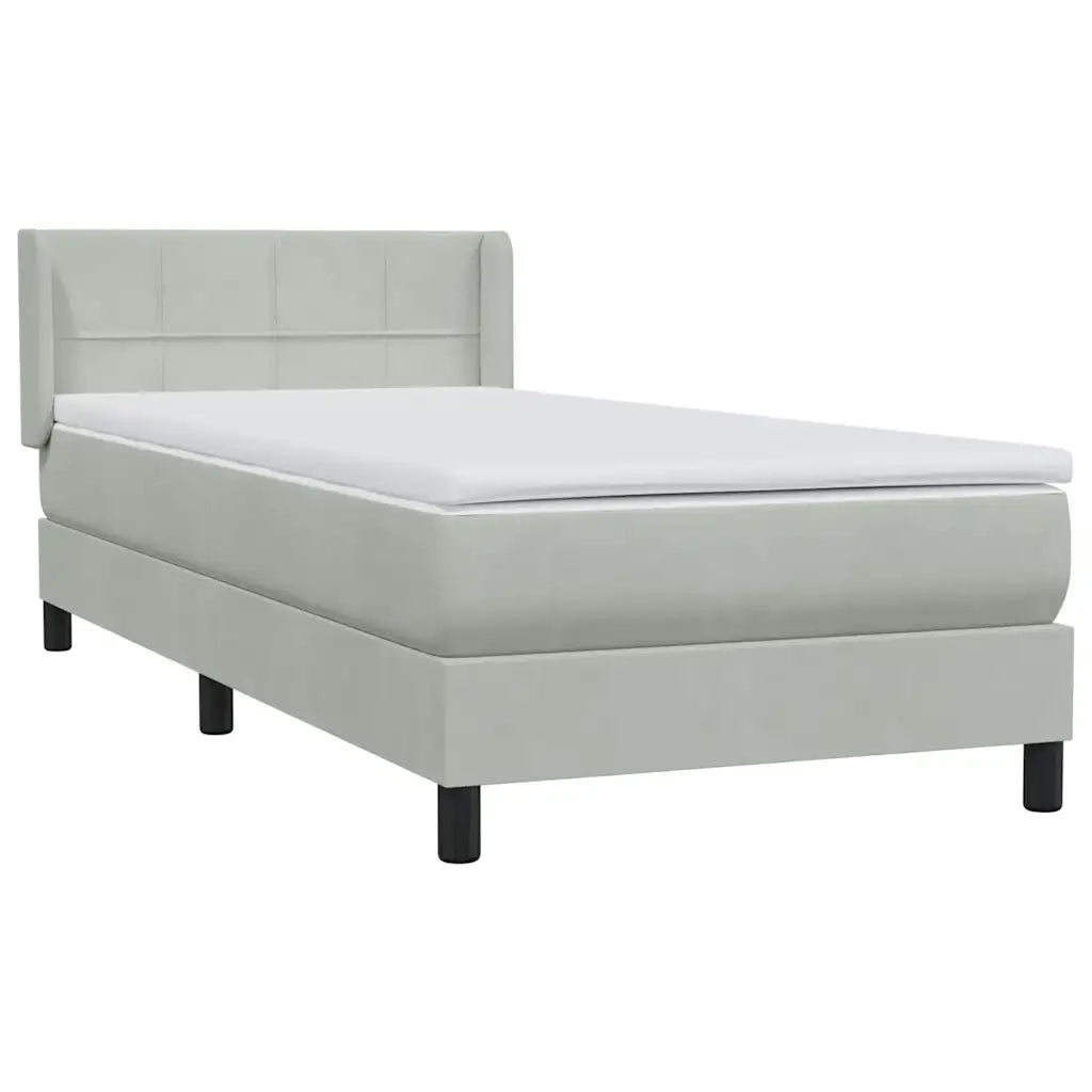 Giroletto a Molle con Materasso Grigio Chiaro 80x210 cm Velluto 3318093