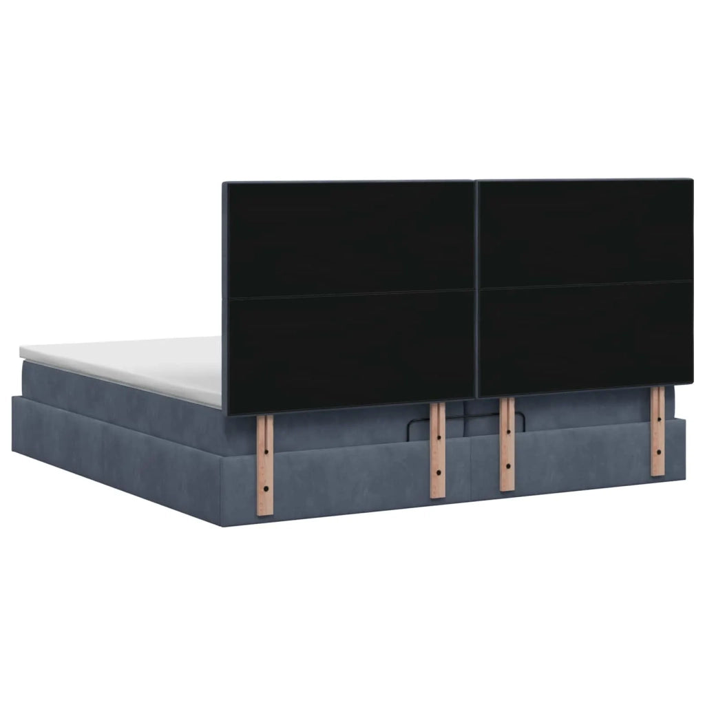 Letto Ottomano con Materasso e LED Grigio Scuro 200 x 200 cm 3458398
