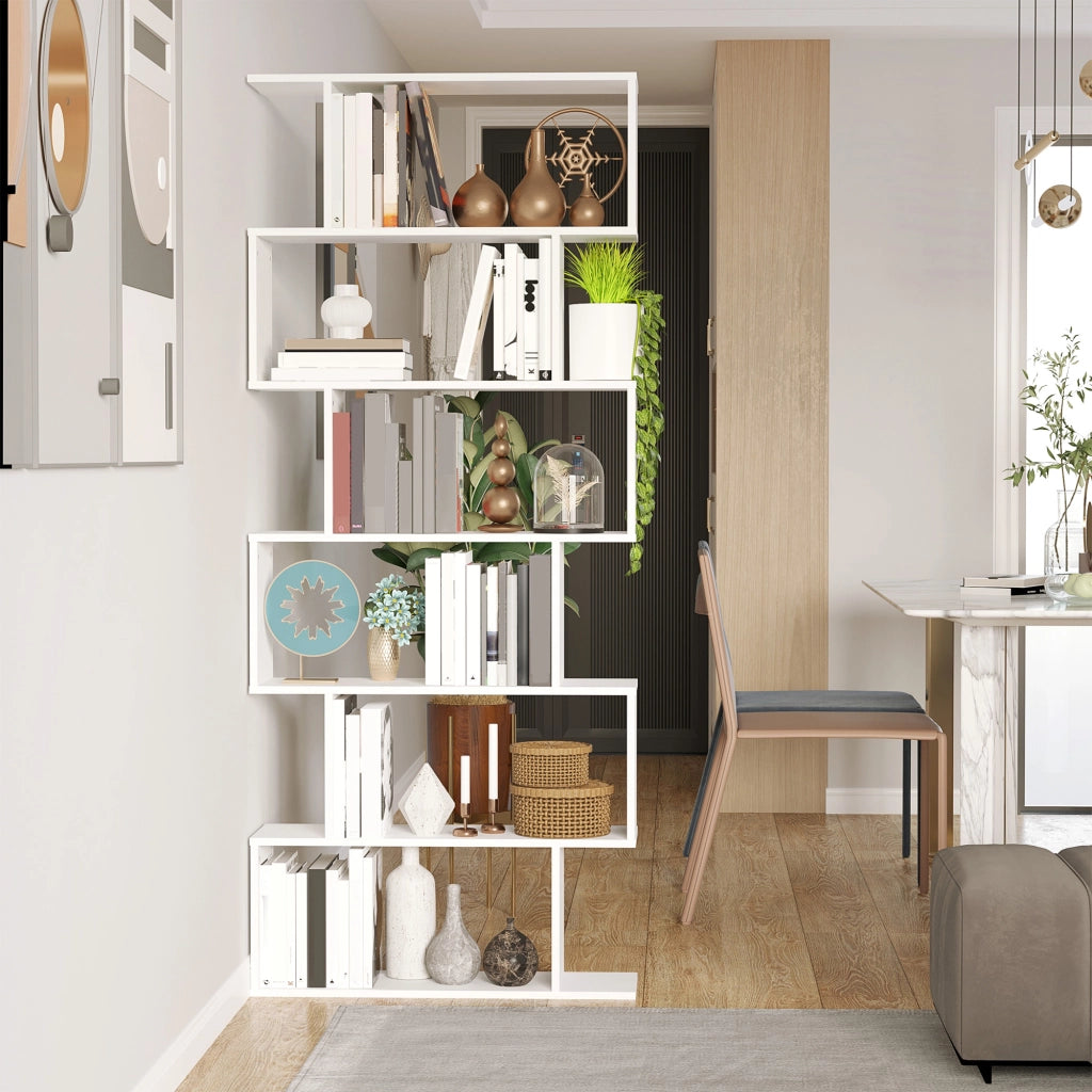 Libreria di Design Mobili Ufficio Scaffale in Legno 80x24x191cm Bianco