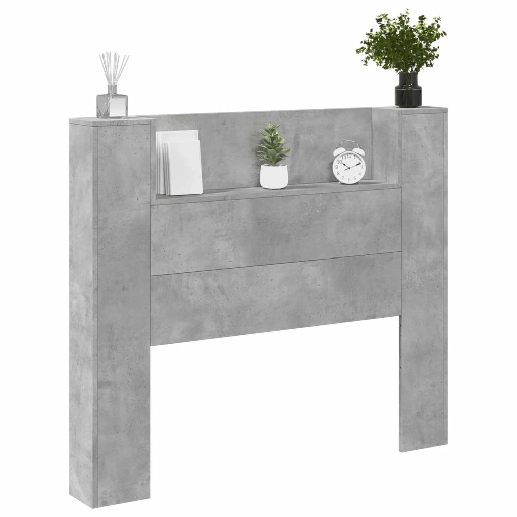Testiera | Testata Grigio cemento 120 x 16,5 x 103,5 cm Legno multistrato
