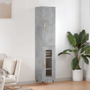 Credenza Grigio Cemento 34,5x34x180 cm in Legno Multistratocod mxl 78005