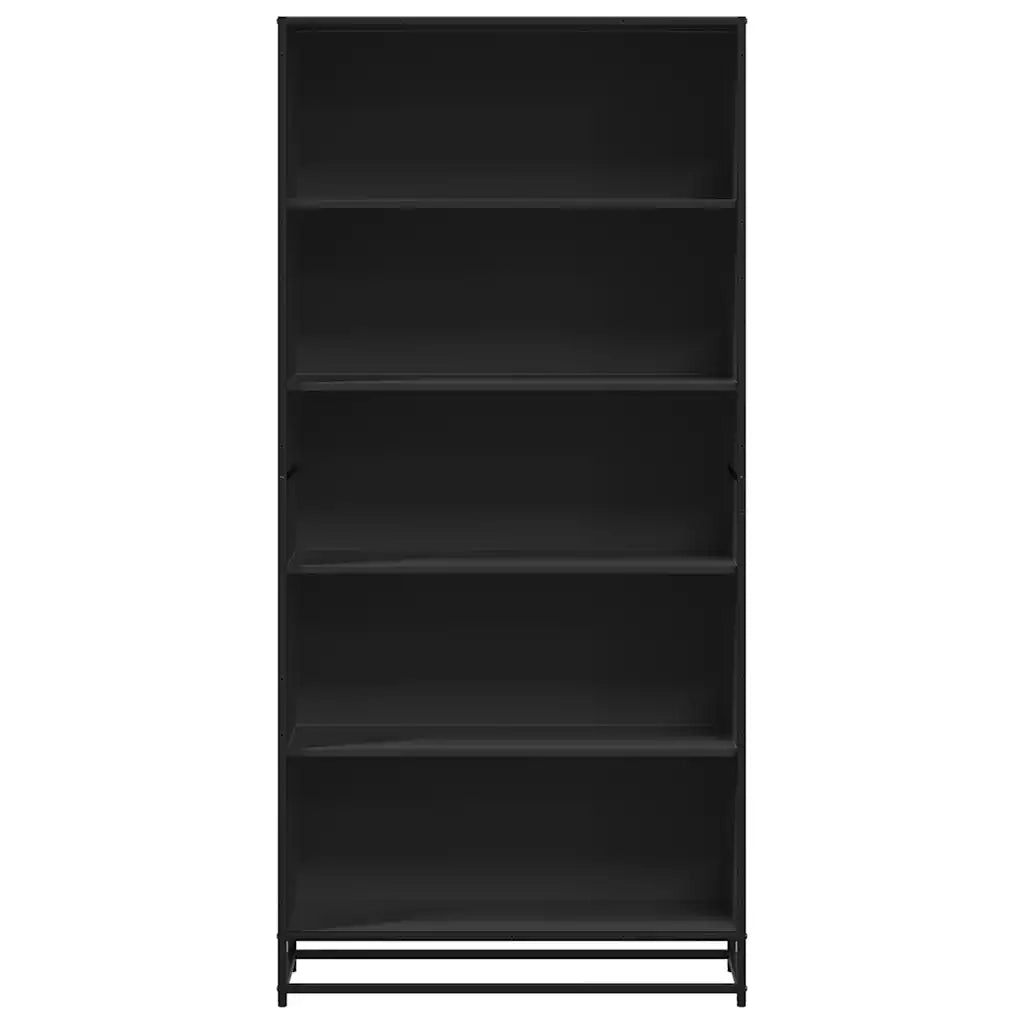 Libreria Nera 80,5x35x170,5 cm in Truciolato