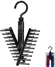 Sostegno per cinturoni - haken - ganci - 360° girevole - con clip antiscivolo - adatto per l'archiviazione di cinturoni - cinture e sciarpe - nero - 5*10.6 pollici