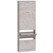 Scarpiera | Mobile per scarpe Grigio Cemento 59x17x169 cm in Legno Multistrato