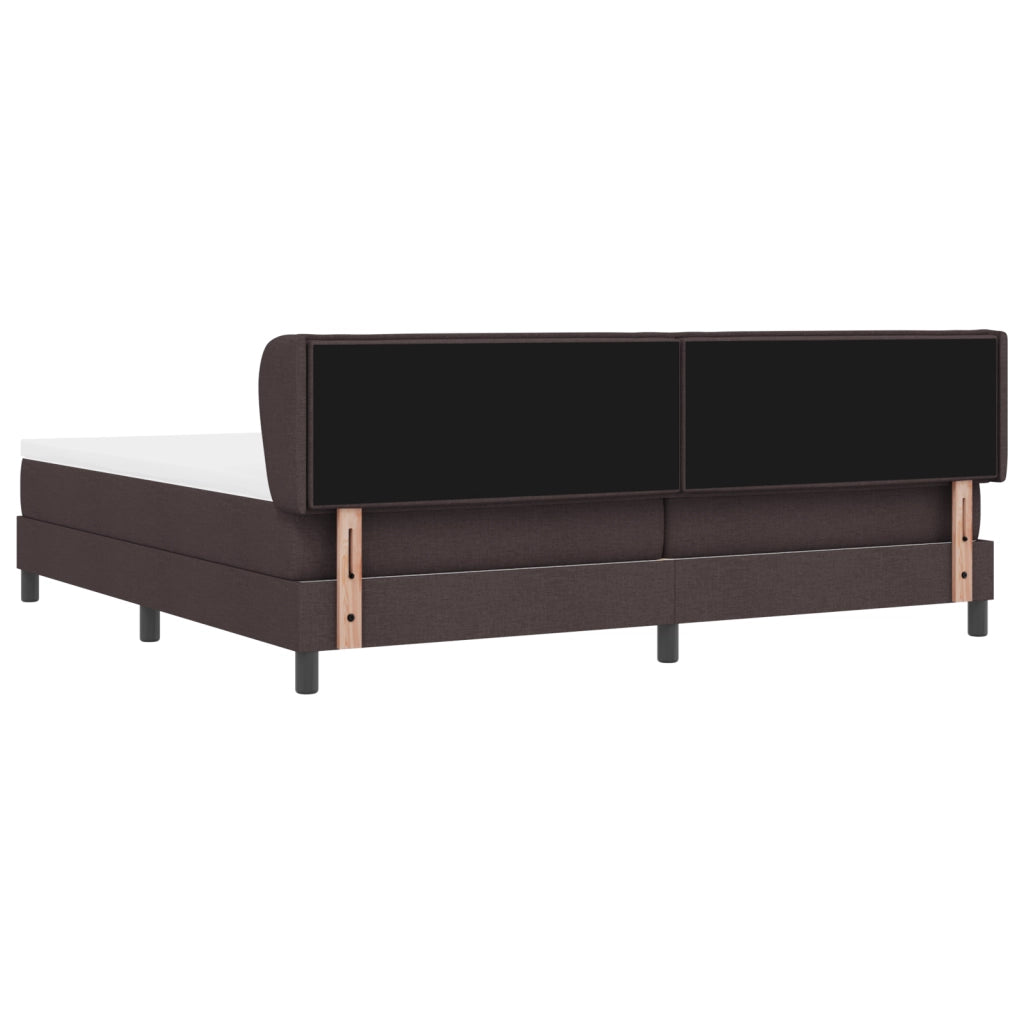 Letto Box Spring con Materasso Marrone Scuro 200x200 cm Tessuto
