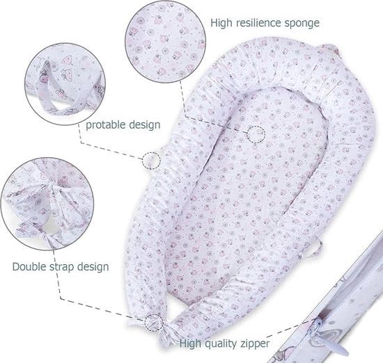 Cuscino per Bambino Reiswieg 100% Cotone Antiallergico - Nido per Bambini \ Nido Caldo per Bambini