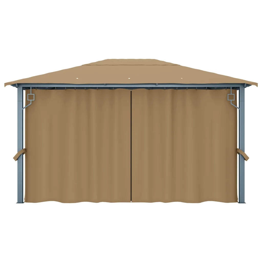 Gazebo con Tenda 400x300 cm Grigio Talpa in Alluminio