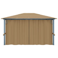 Gazebo con Tenda 400x300 cm Grigio Talpa in Alluminio