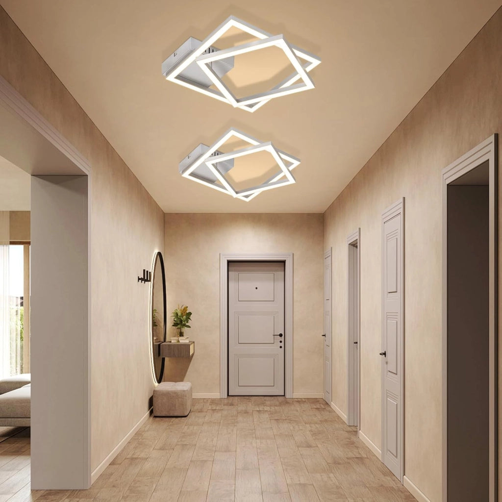 ZMH Plafoniera LED argento 20W 3000K moderna lampada da soffitto per soggiorno camera da letto corridoio ufficio