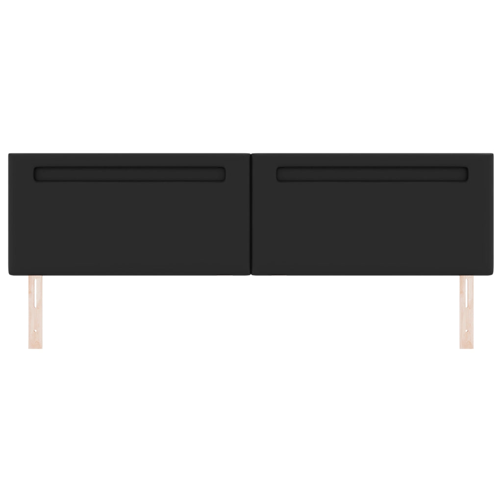 Testiera  Design Semplice Nera 200 cm in pelle sintetica