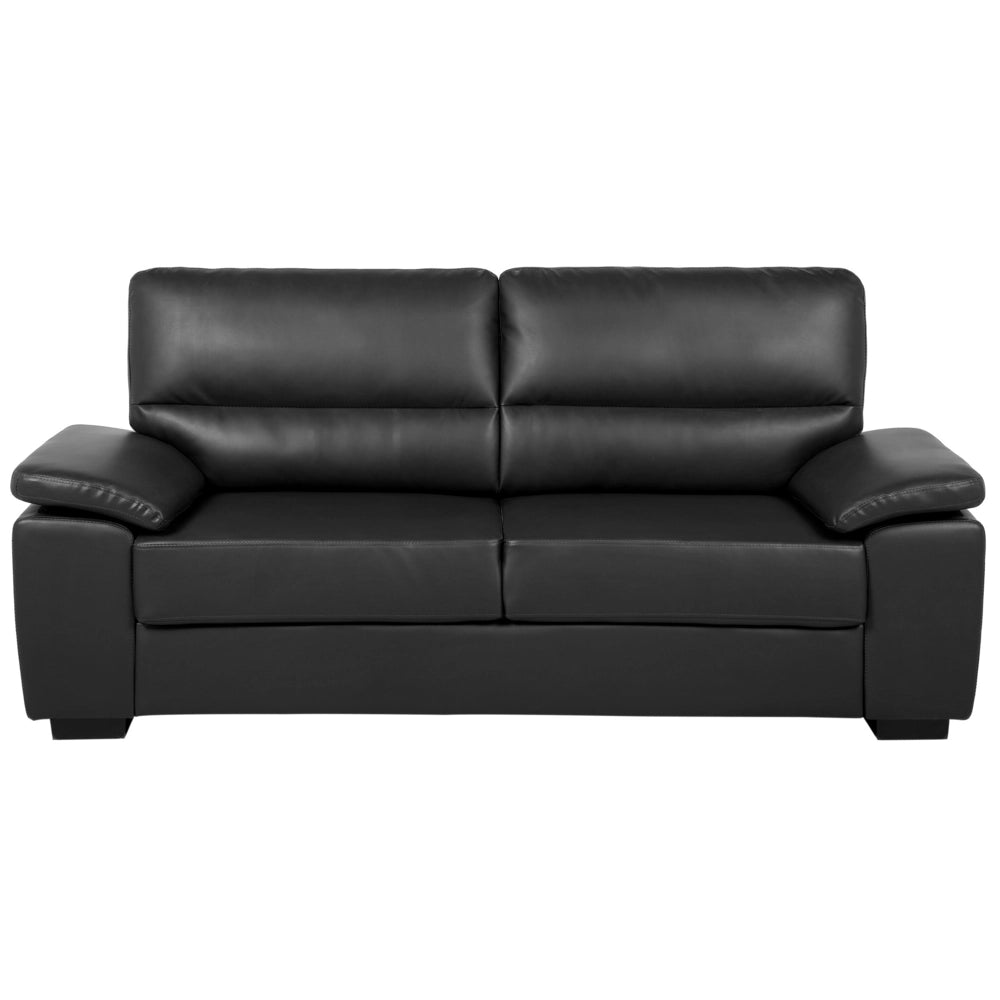 Set divano Nero 3 + 2 posti in ecopelle soggiorno stile moderno