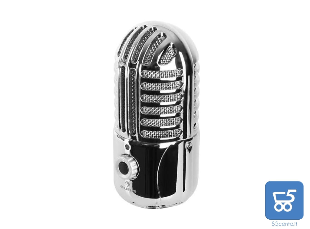 Auna HKMIC-CM 280 Microfono a Condensatore USB Cardioide Argento Professionale - EX DEMO