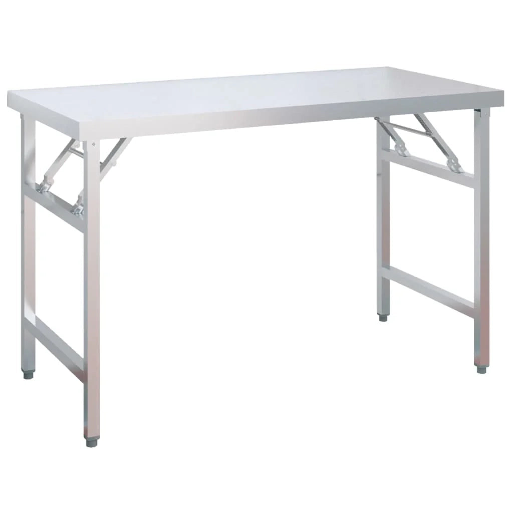Tavolo da lavoro professionale da cucina con ripiano 120 x 60 x 115 cm acciaio inox 02_0045423