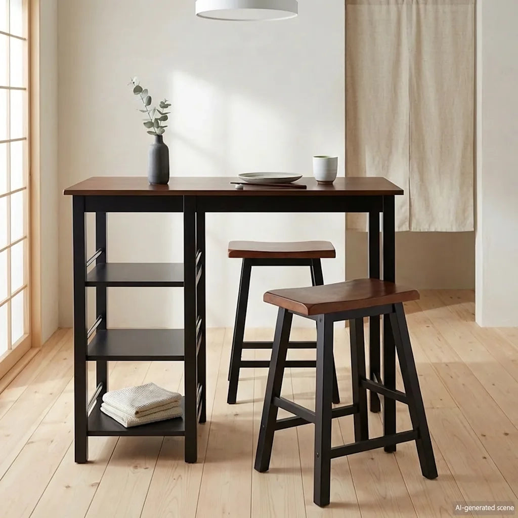 Set da Bar 3 pz in MDF Nero