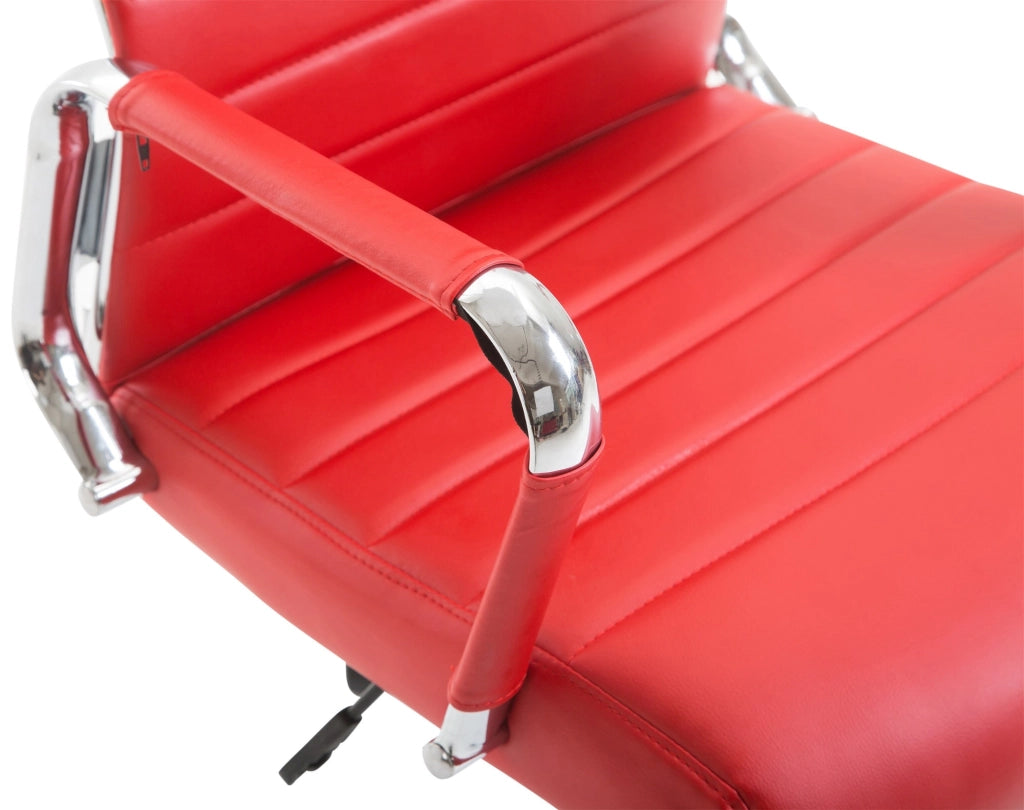 Sedia ufficio Kolumbus in similpelle rosso