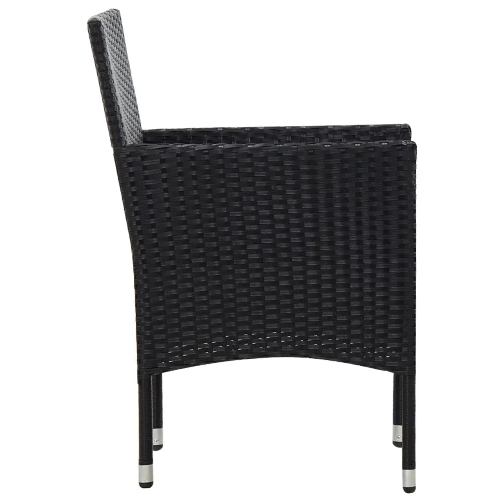 Set Divani da Giardino 5 pz | Set Salotto da Giardino con Cuscini in Polyrattan Nero