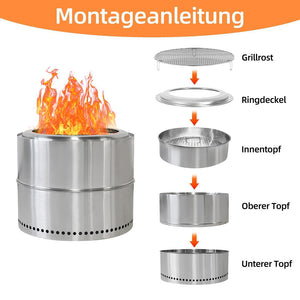 Foyer barbecue inox portable - Xylo - avec cendrier