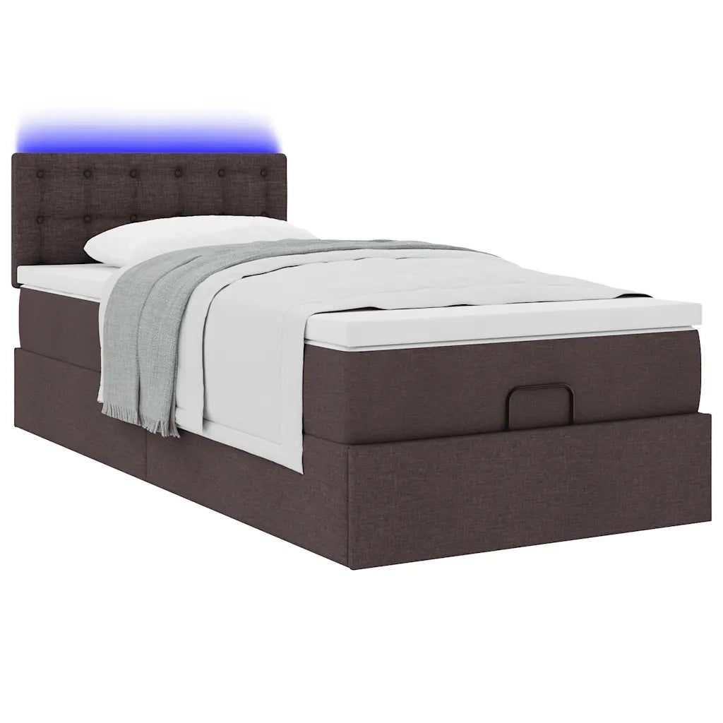 Struttura Letto Pouf con Materasso 90x190 cm in Tessuto