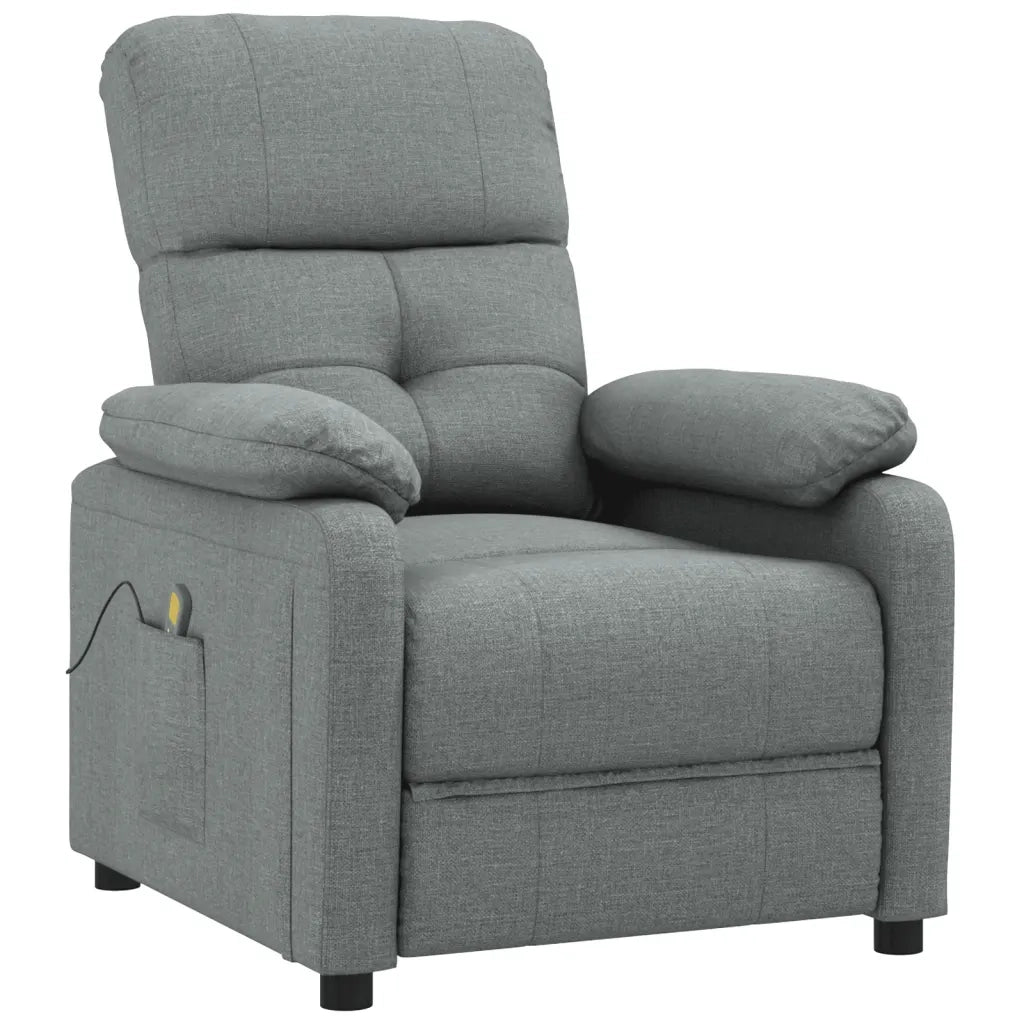 Poltrona Massaggiante | Sedia Relax Grigio Scuro in Tessuto
