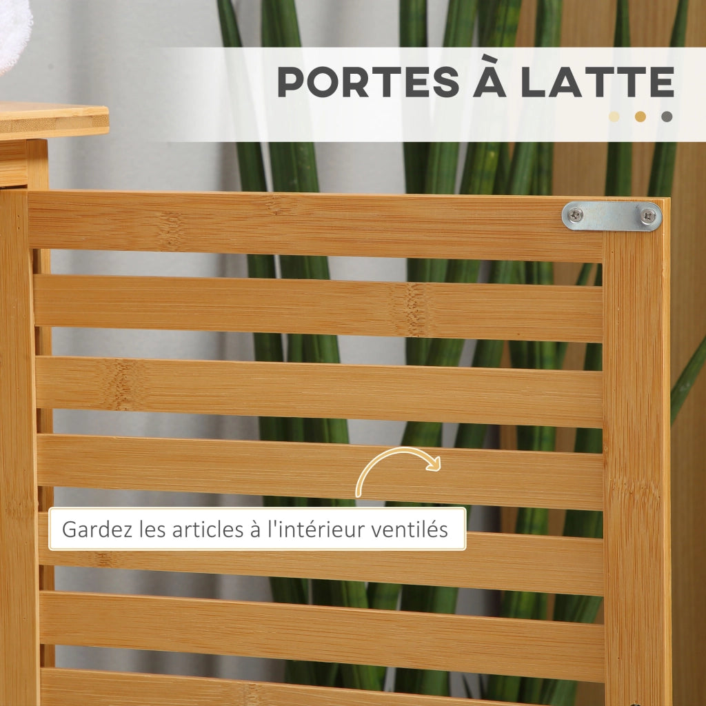 Mobiletto sottolavabo bagno 2 ante ¨C zephmum ¨C bamb¨´ 66x29x61,5 cm