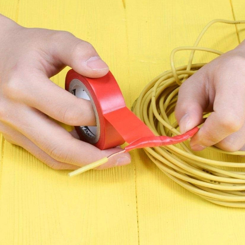 Kit nastro isolante in pvc autoestinguente multicolore per impianti sicuri *** colore rosso, dimensioni 15 mm x 10 mt...