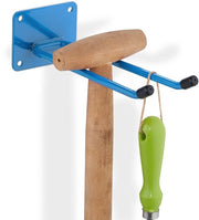 Due supporti per asse da stiro - acciaio - blu - sistema di appendi - 25 kg - muro