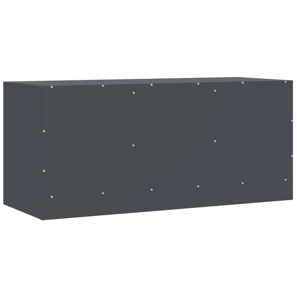 Mobile TV multimediale scaffale TV credenza TV sala da pranzo soggiorno camera da letto antracite 99 x 39 x 44 cm acciaio antracite 02_0026409