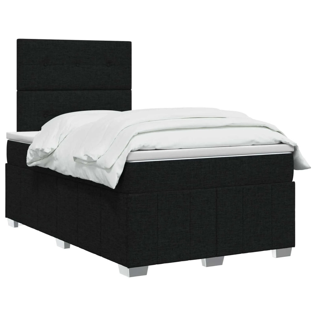 Letto Box Spring LED con Materasso Nero 120 x 200 cm Tessuto 3455579