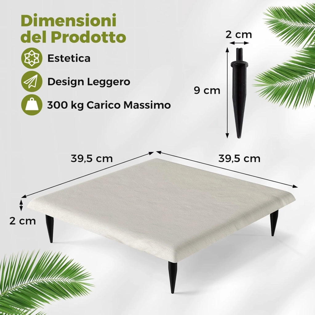 Set di 8 Pietre da Passo con Picchetti da Terra, Passerelle Decorative per Giardino, Pavimentazione Esterna Resistente a Tutte le Condizioni Meteorologiche per Prato e Giardino