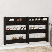 Mobile per scarpe 2 pz-Set di 2 Scarpiera Rovere Nero 85 x 18 x 90 cm 481846