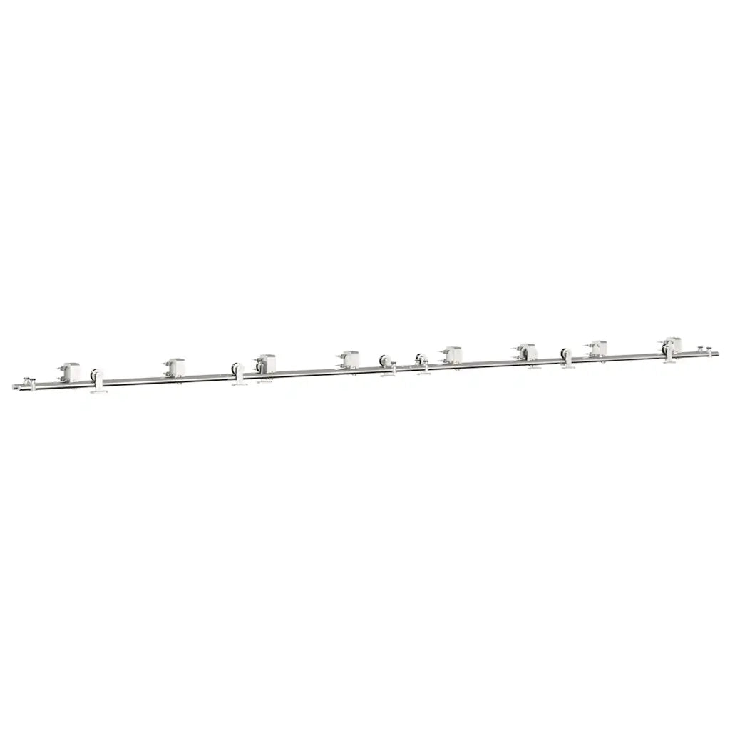 Kit Binari Porta Scorrevole 400 cm Acciaio Inossidabile Argento