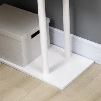 Scrivania Angolare Moderna in Truciolato per Ufficio e Studio con Ripiano a 4 Livelli, 120x80x176 cm, Bianco