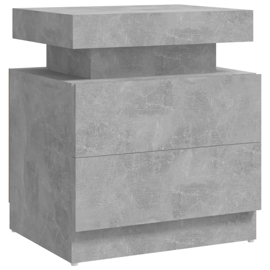 Comodino-Tavolino da notte Grigio Cemento 45x35x52 cm in Legno Multistrato