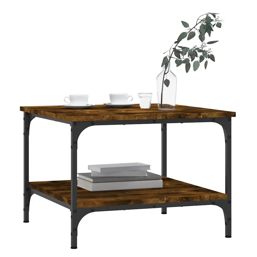 Tavolino da Salotto Rovere Fumo 55x55x40cm in Legno Multistrato 832830