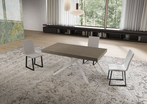 Tavolo Allungabile 160/420x90 cm Niket Tortora Gambe Bianche