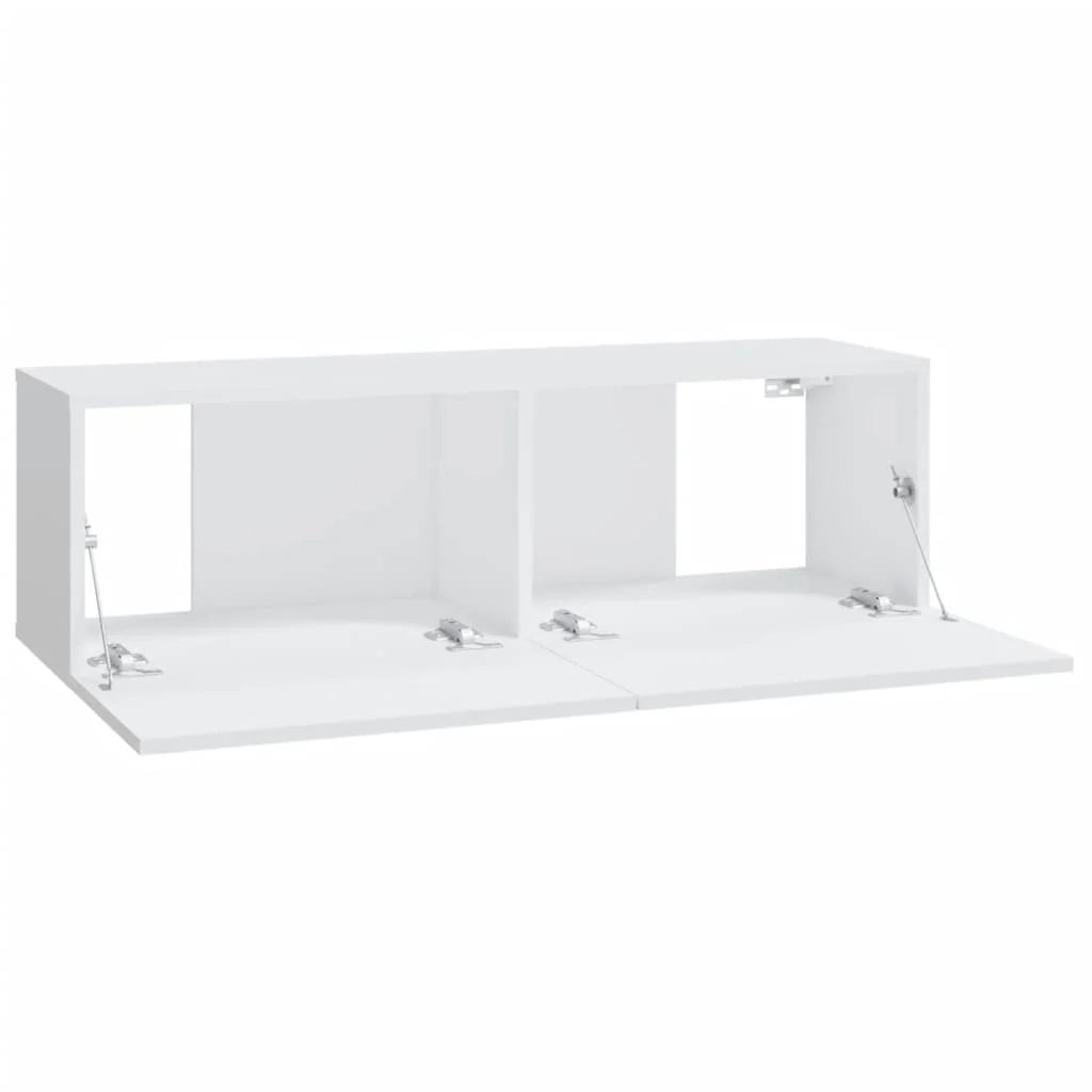 Mobile TV multimediale da parete mensola TV mobile TV credenza per sala da pranzo soggiorno camera da letto 2 pezzi 100 x 30 x 30 cm legno ingegnerizzato bianco 02_0028898