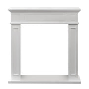 Cornice per camino rivestimento in legno L89,5xH90,5xP28 Jefferson Bianco