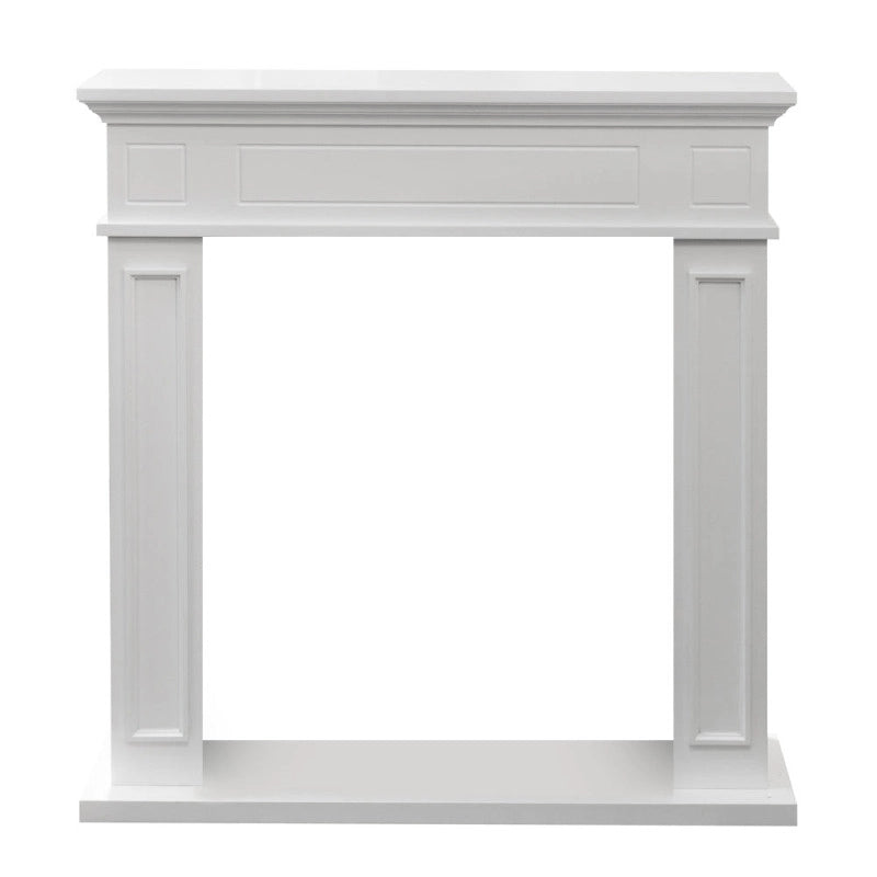 Cornice per camino rivestimento in legno L89,5xH90,5xP28 Jefferson Bianco