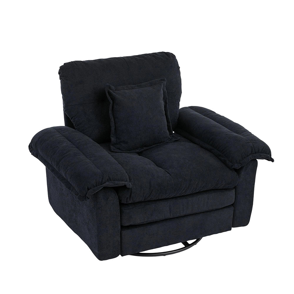 Poltrona girevole 360¡ã oversize in chenille - Xylo - Con cuscino di supporto per camera, soggiorno, cameretta