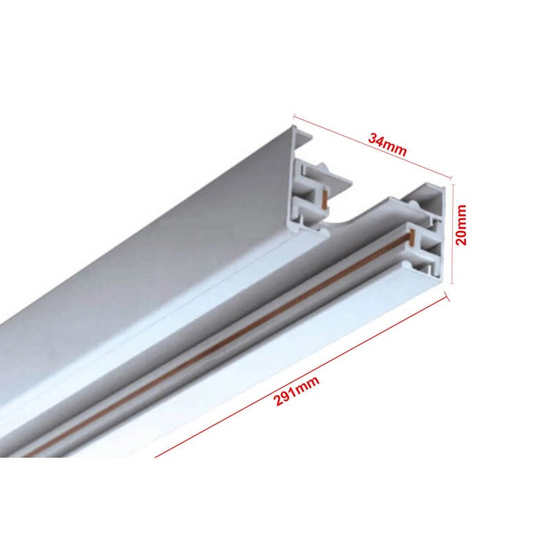 Sistema Illuminazione Binario Monofase Bianco, Binario Connettori Giunti (Binario 3M)