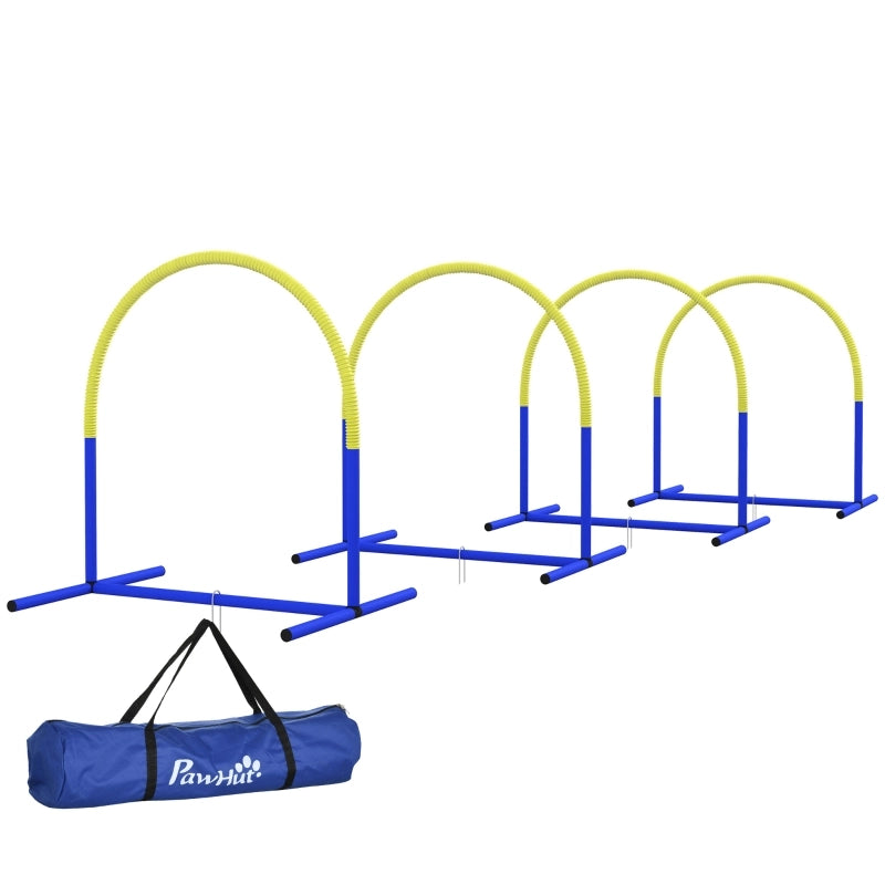 Set Agility per Cani a 4 Archi, 88 x 64 x 95 cm, con Borsa per il Trasporto, Blu, in ABS