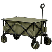 EasyComfort Carrello da Giardino 125L Pieghevole con Maniglia e 5 Sacche, 108x55x93 cm, Verde