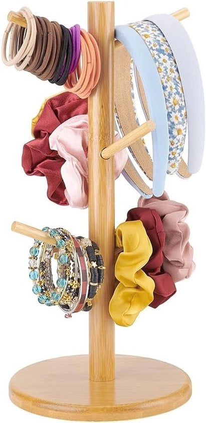 Supporto per capelli e accessori con 6 punte - Portatile e pratico - Per camera da letto e cucina - 34,5 x 16 cm