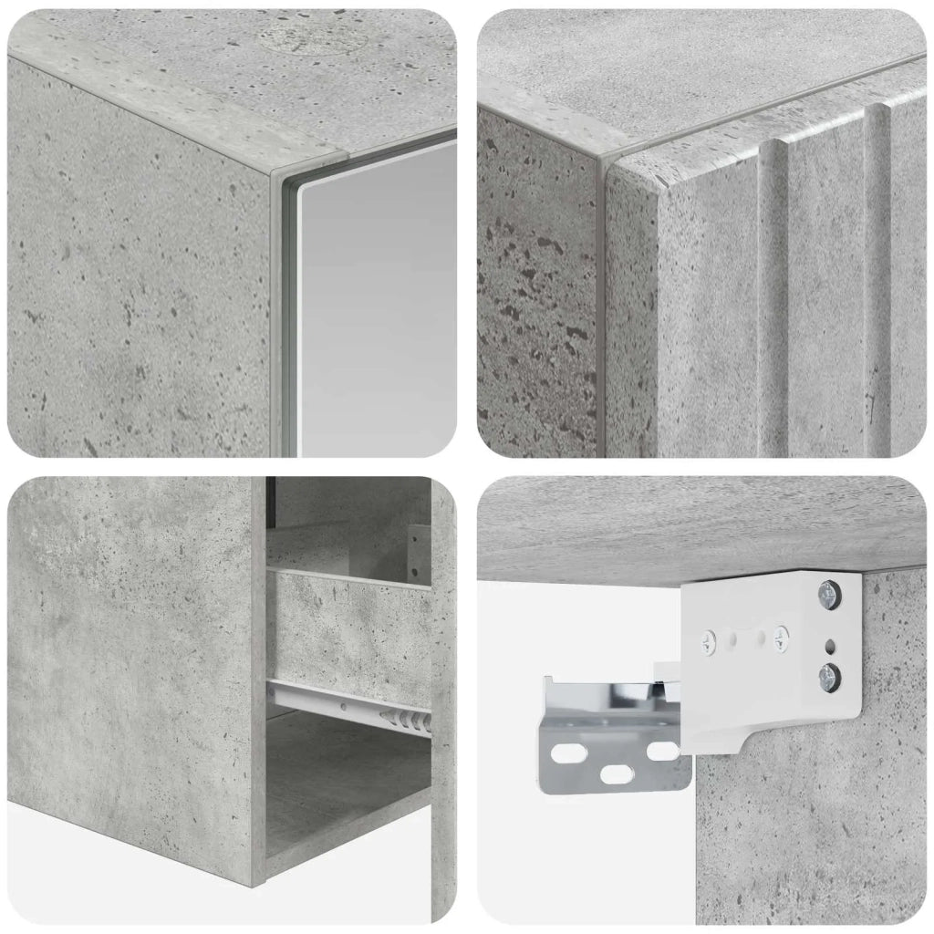 Set di Armadi da Bagno 5 pz Grigio Cemento Legno ingegnerizzato 3407338