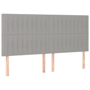 Testiera | Testata Grigio Chiaro 160x5x118/128 cm Tessuto