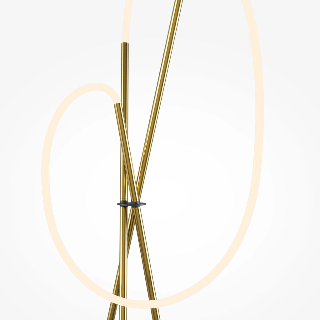 Maytoni lampada da terra moderna Crochet 1 luce LED integrato ottone alluminio